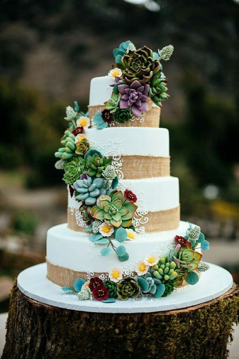Свадебный торт для свадьбы в стиле рустик