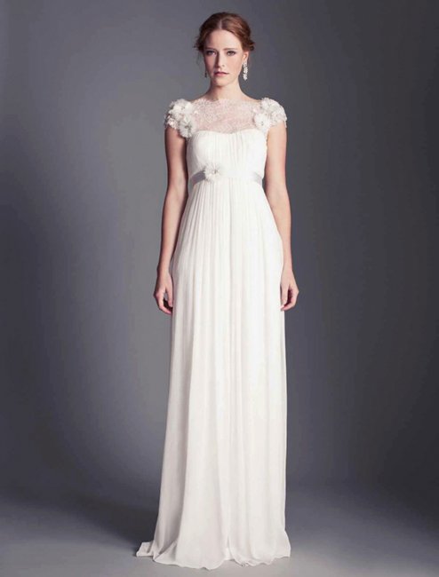 Свадебное платье ампир из натуральной ткани