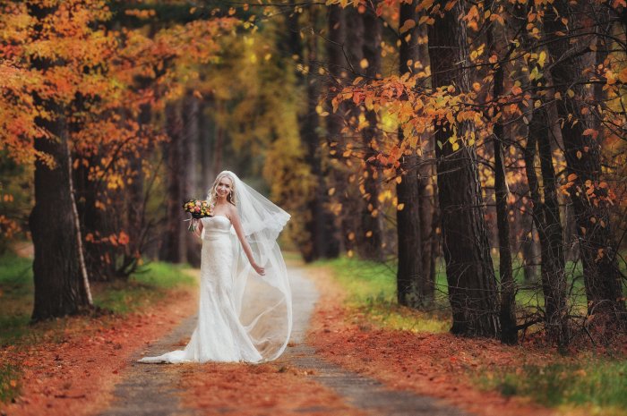 Образ невесты для свадьбы в стиле золотая осень