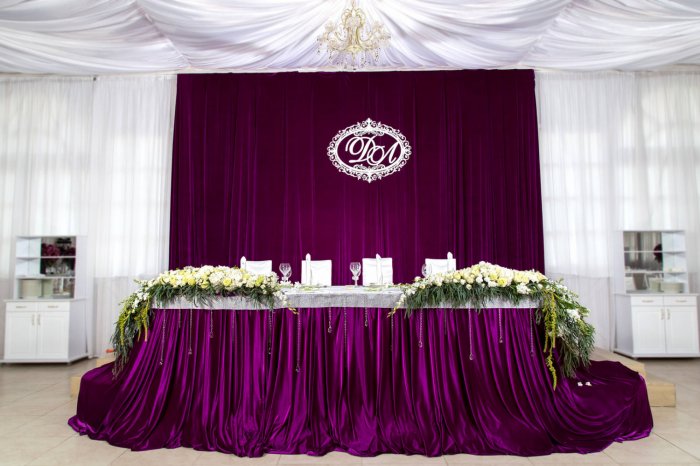 Декор свадьбы в насыщенном фиолетовом цвете