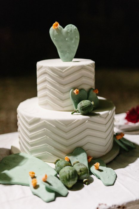 Кактусы в декоре свадебного торта