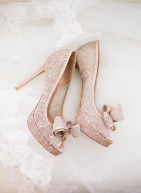 Свадебные нюдовые туфли