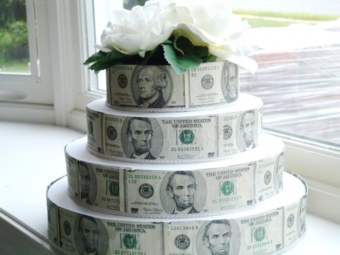 Букет из денег на свадьбу фото