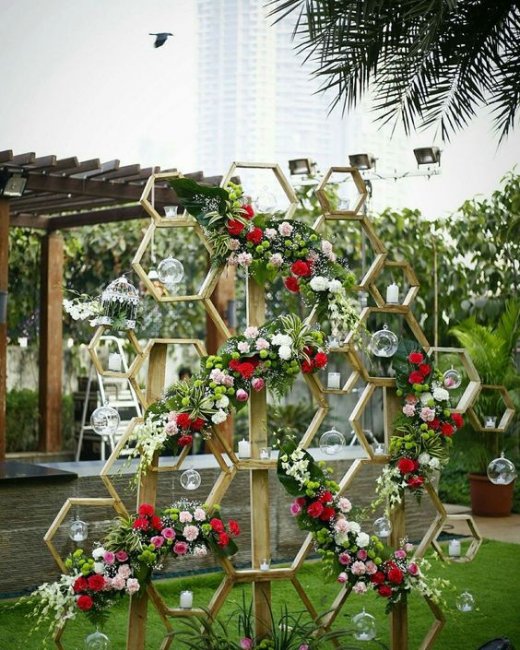 Геометрия и цветы на свадьбе 2019