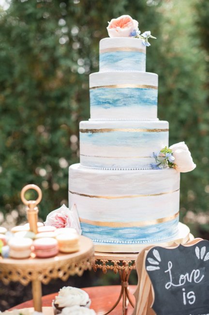 Свадебный торт с акварельным эффектом