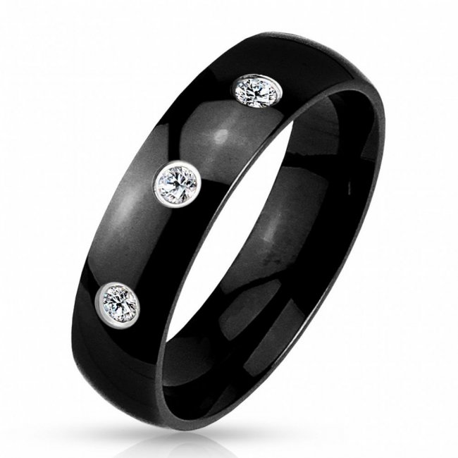 Черное кольцо с бриллиантами