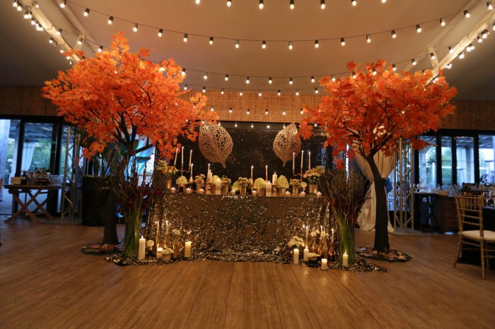 Декор свадебного банкета для свадьбы в октябре
