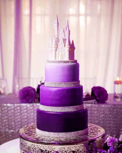 Фиолетовый  торт с эффектом омбре
