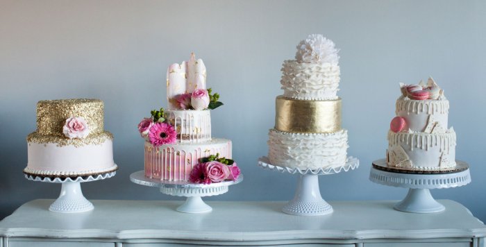 Необычная текстура свадебного торта