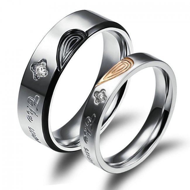 Необычные венчальные кольца из серебра