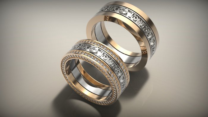Венчальные кольца с гравировкой
