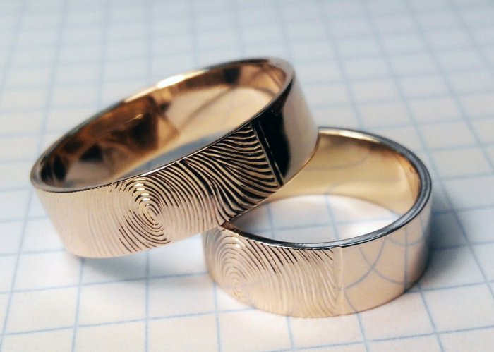 Обручальные кольца с отпечатками пальцев
