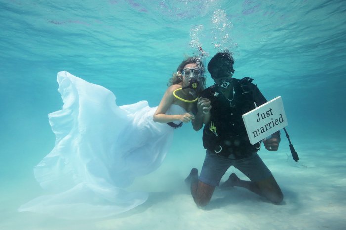 Свадебная церемония под водой