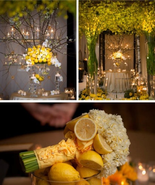 Свадебный букет с лимонами