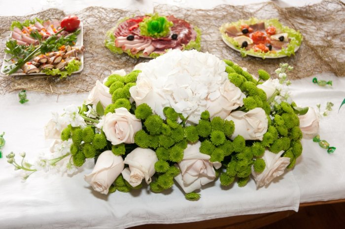 Украшение свадебных столов в зеленом цвете