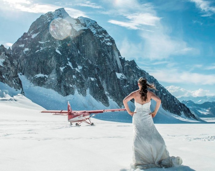Свадьба на леднике в Аляске Чэд и Кэти