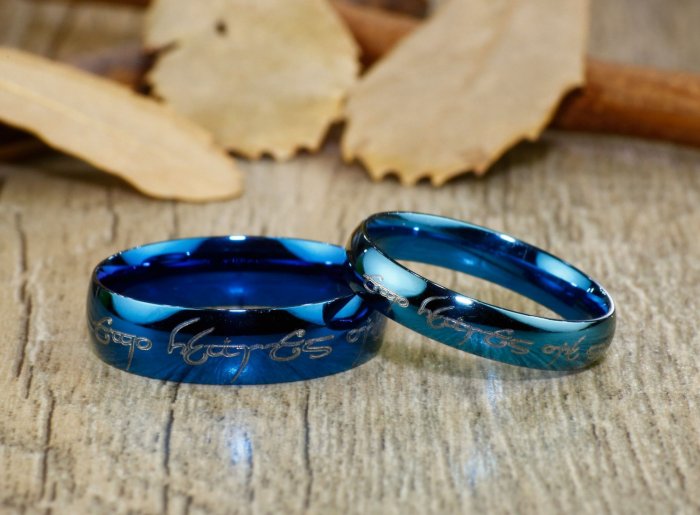 Обручальные кольца всевластия в синем цвете