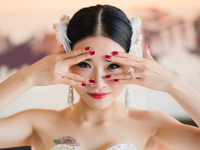 Азиатский свадебный макияж