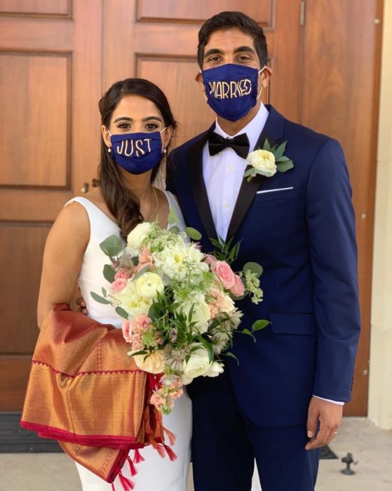 Цветные свадебные маски
