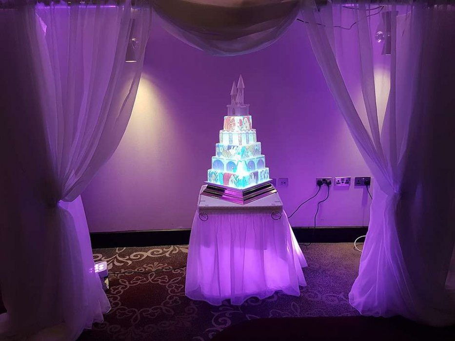 Свадебный торт со световой проекцией