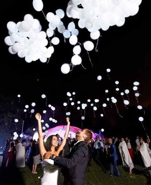 Светодиодные шары на свадьбе