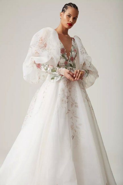 Свадебные платья с цветочными мотивами