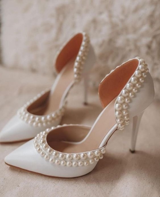 Свадебные туфли с жемчугом