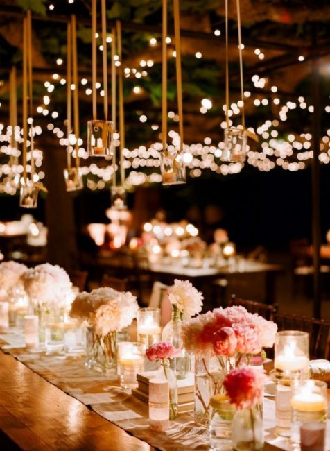 Свадебный банкет при свечах