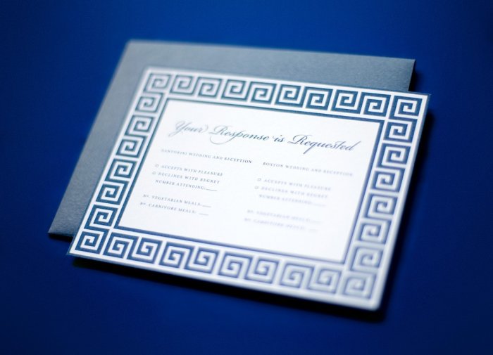 Свадебное приглашение в греческом стиле