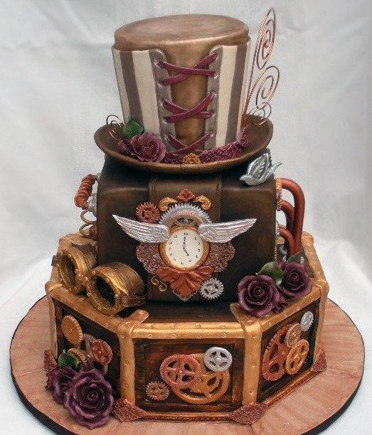 6 - Свадебный торт, оформленный в стиле стимпанк