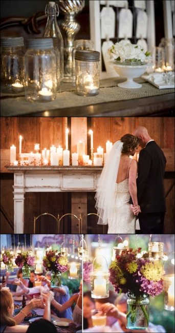 Декор свадьбы свечами
