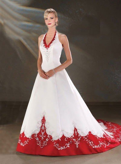 Красно-белое платье 2