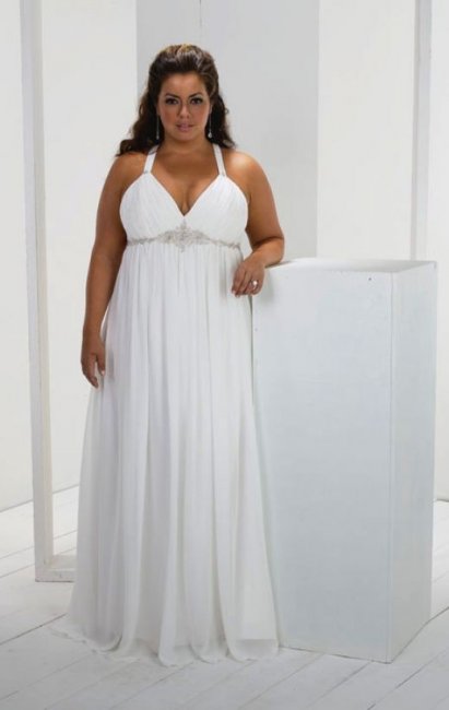 Свадебное платье в греческо стиле для полных невес