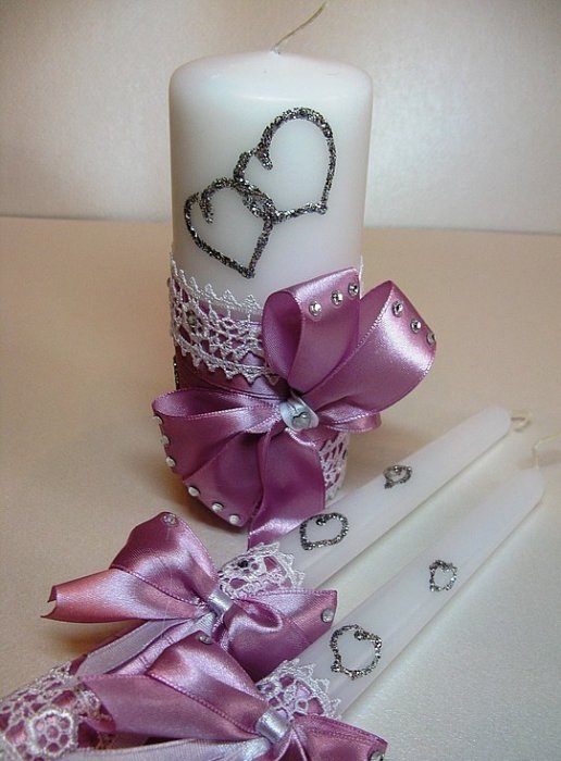 Комплект свадебных свечей Т14