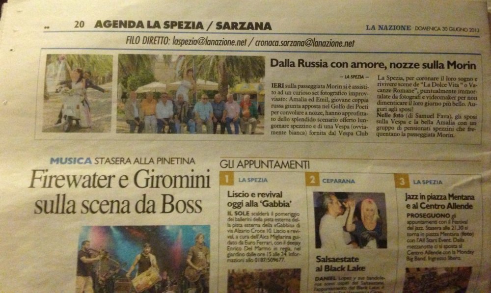 наша свадьба в итальянской газете