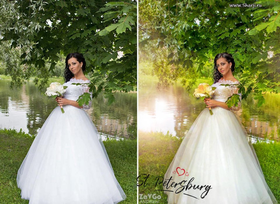 ретушь свадебных фото до и после